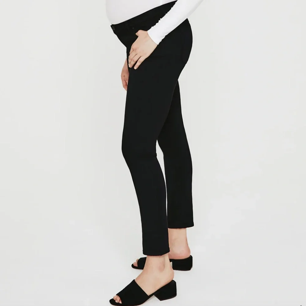 NWT AG Maternity Prima Cigarette Leg Ankle Black Jean Size 24